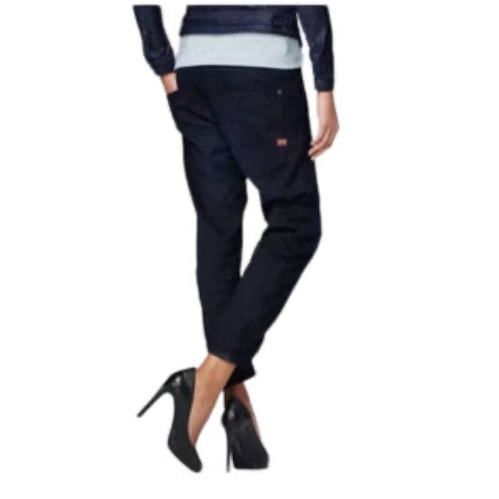 G-Star Raw Type C 3D Loose Tapered Womens Dark Black Distressed Cropped Jeans - Picture 2 of 13